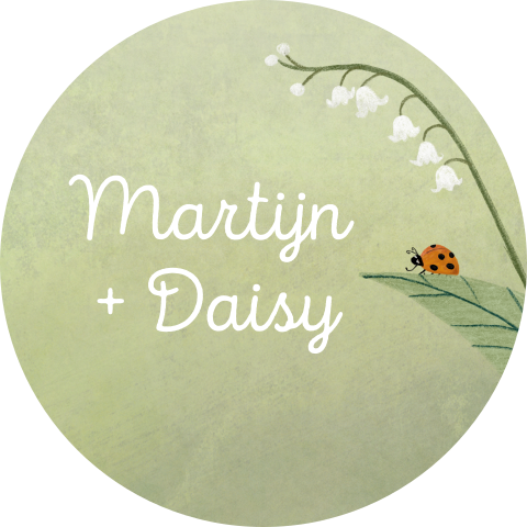 Sluitzegel trouwen lelietjes-van-dalen en lieveheersbeestje