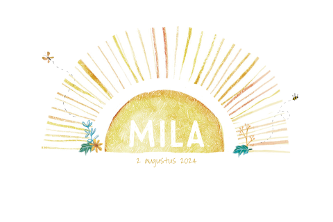 Zomers geboortekaartje opkomende zon