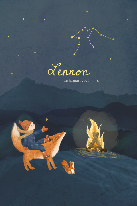 Geboortekaartje sterrenbeeld bergen broertje