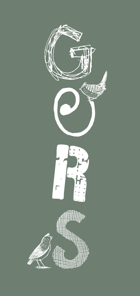 Typografisch geboortekaartje met getekende vogeltjes