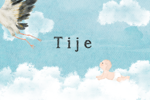 Geboortekaartje baby in de wolken