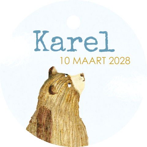 Labeltje met beer - 16 stuks