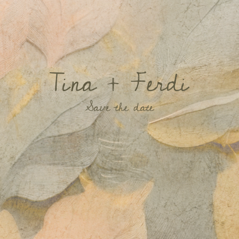 Save the date kaart vintage geschilderde veren pastel