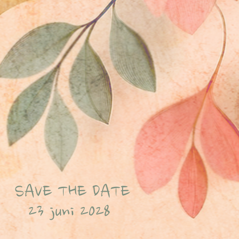 Save the date kaart vintage bloemen vrolijk
