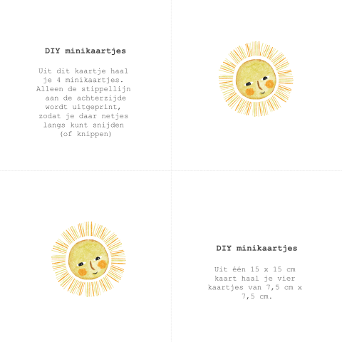 Vierkante DIY minikaartjes 4 stuks