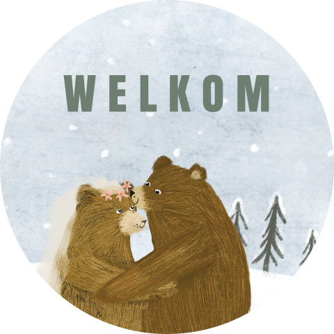 Sluitsticker beren trouwen winter