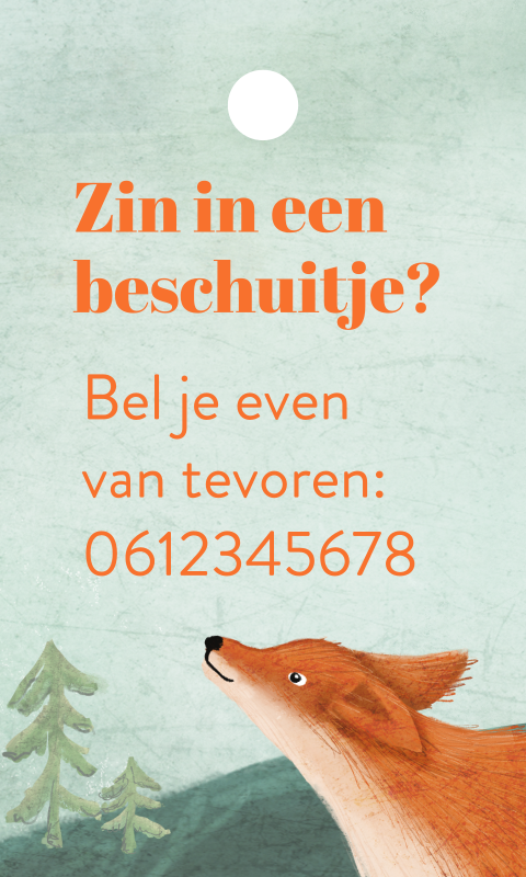 Labeltje met vosje in de bergen - 18 stuks