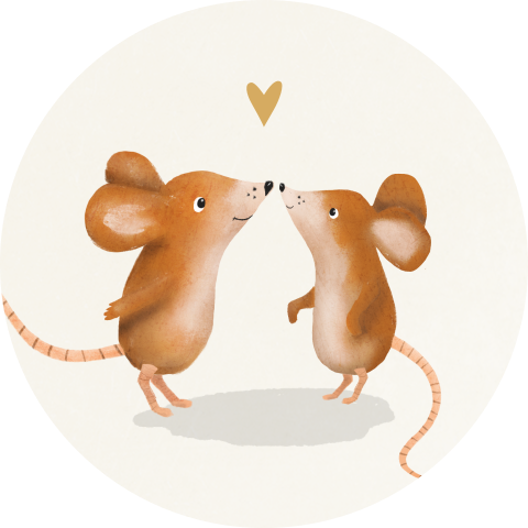 Sluitzegel trouwkaart muisjes