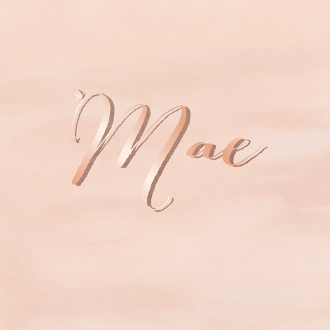 Minimalistisch geboortekaartje velvet met rose foliedruk naam