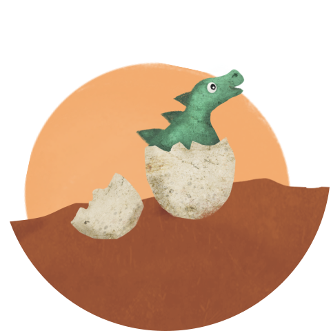 Sluitzegel dino uit ei