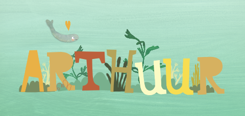 Geboortekaartje onderwaterwereld met letters Image de Julie