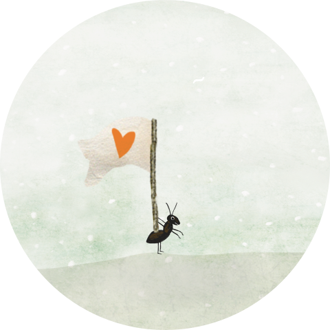 Sluitzegel mier met vlag hartje