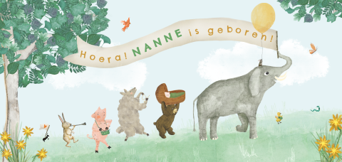 Geboortekaartje dierenparade zomer