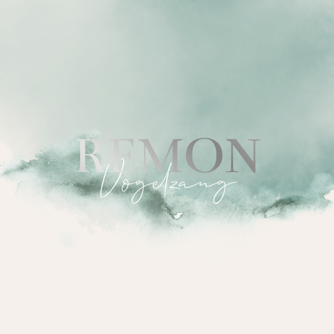 Geboortekaartje Beige Mintgroen Waterverf Goudfolie