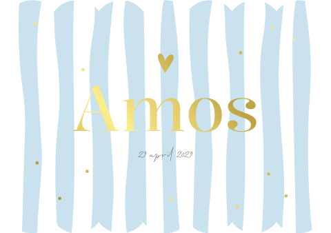 Geboortekaartje Jongen Cookie Streepjes Stippen Blauw