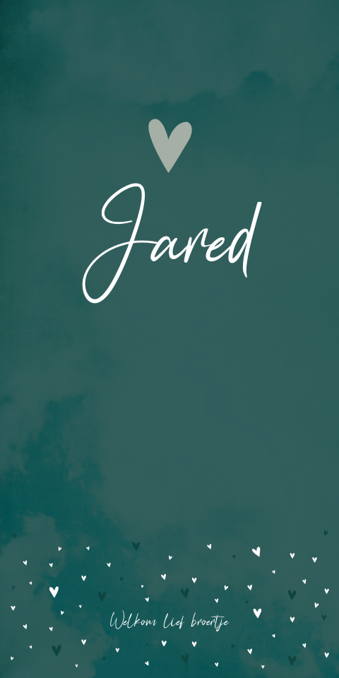 Geboortekaartje Petrol gewolkt romantisch