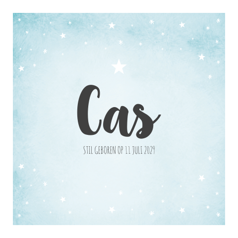 Rouwkaart Jongen Blauw Sterren Heelal