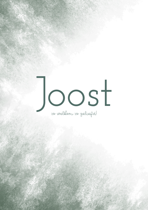 Geboortekaartje Jongen Groen Fade