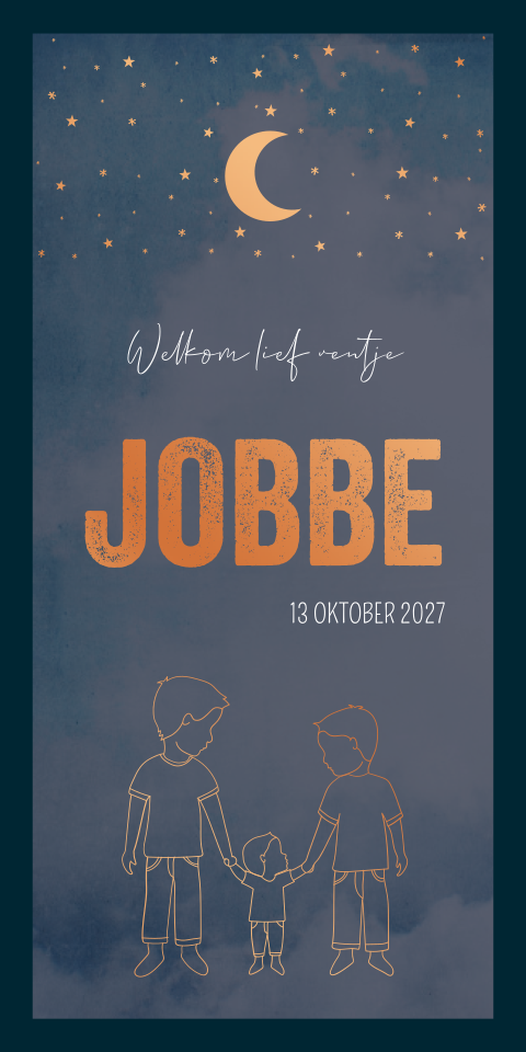 Geboortekaart Jongen Heelal Sterren