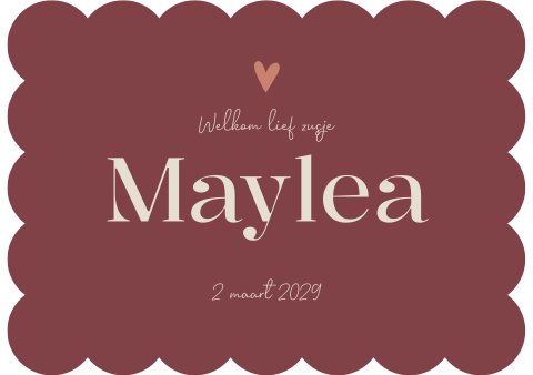 Geboortekaartje Meisje Cookie Hartje