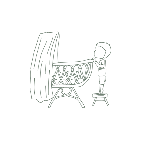 Sticker sluitzegel groen wit wiegje