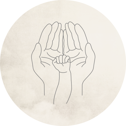 Sticker sluitzegel beige gelovig handen