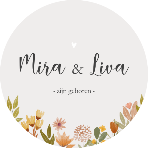 Raamsticker tweeling waterverf bloemen lief lente
