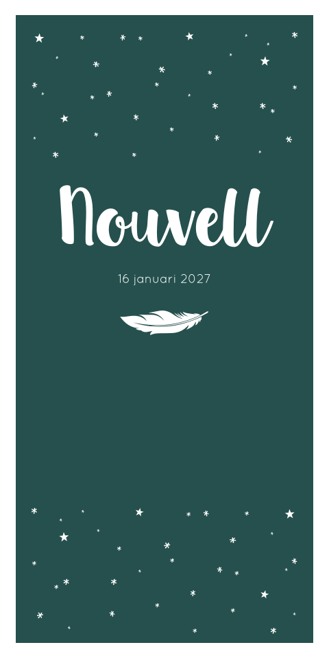 Geboortekaartje Donker Petrol Jongen Steren