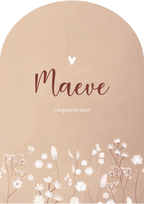 Geboortekaartje Stans Romantisch Droogbloemen