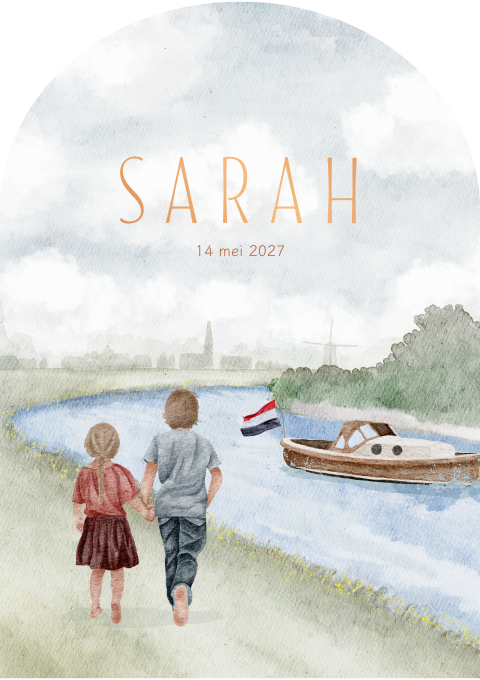 Geboortekaartje Meisje Water Hollands