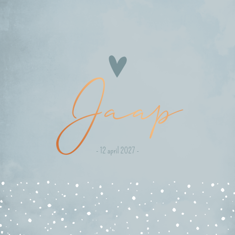 Geboortekaartje blauw jongen lief hart