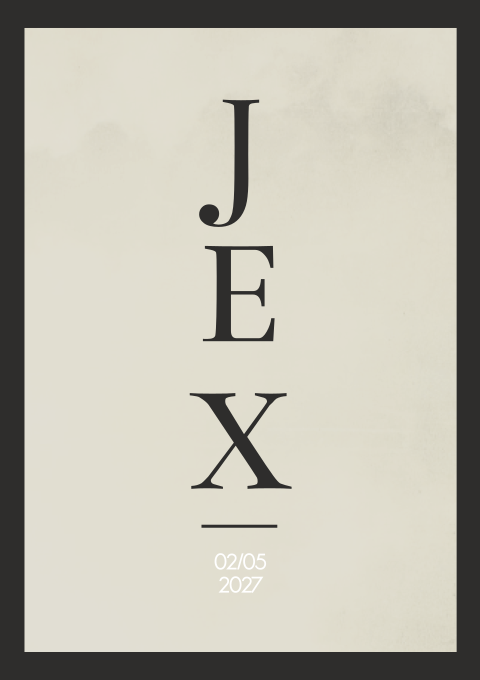 Geboortekaartje Stoer Beige Zwart Jongen