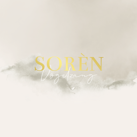 Geboortekaartje Beige Crème Waterverf Goudfolie