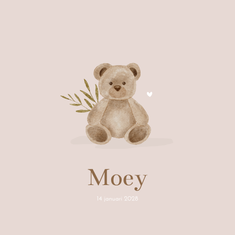 Geboortekaartje Roze Teddybeer Meisje