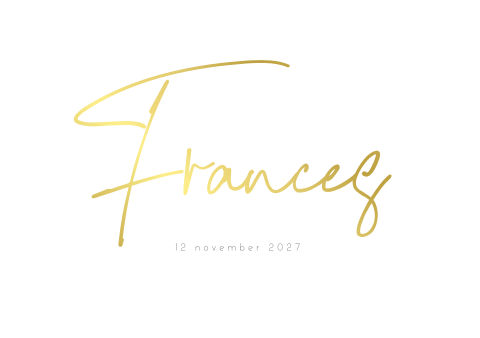 Geboortekaartje wit strak design goudfolie