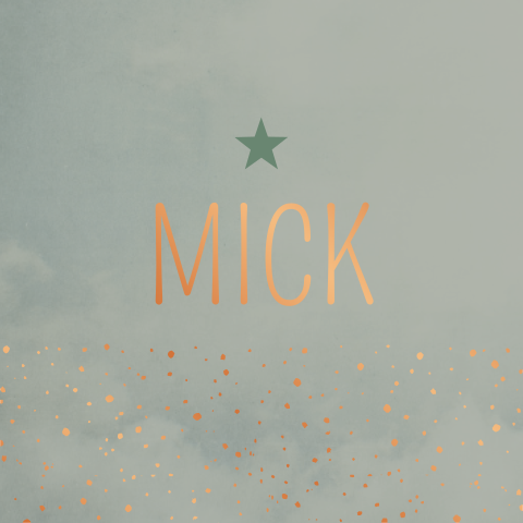 Geboortekaartje oudgroen jongen ster stippen