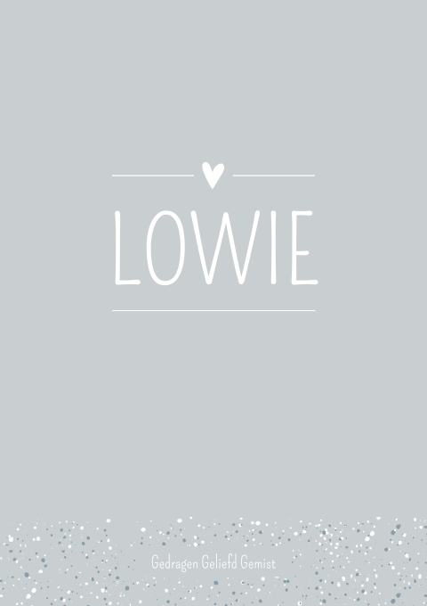 Rouwkaart Jongen Grijsblauw Hip Modern