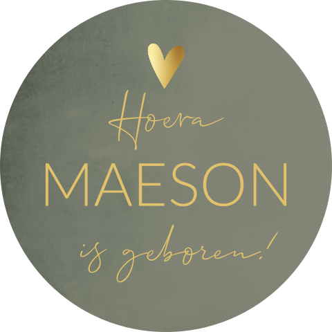 Raamsticker Rond Groen Gewolkt Goud