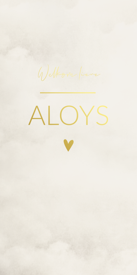 Geboortekaartje Jongen Goudfolie Modern Beige