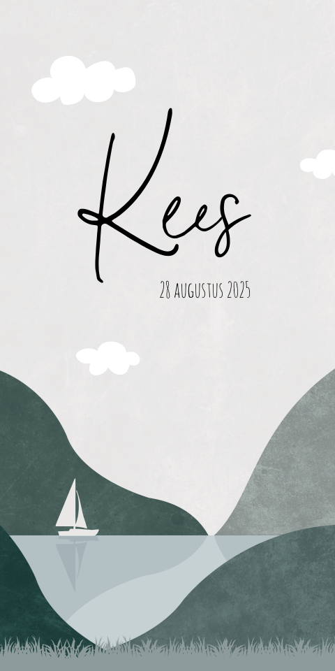 Geboortekaartje Jongen Varen Zee Boot