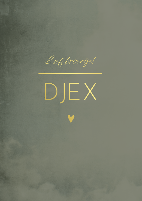 Geboortekaartje Jongen Groen Goudfolie Modern