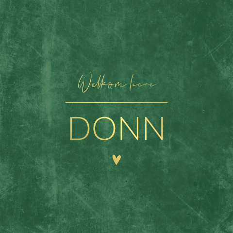 Geboortekaartje jongen groen stoer