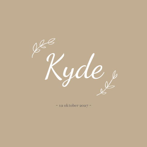 Geboortekaartje neutraal jongen beige takjes