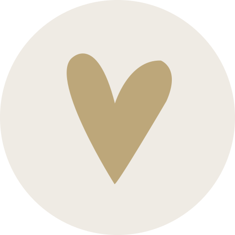 Sticker sluitzegel Beige Bruin Hartje