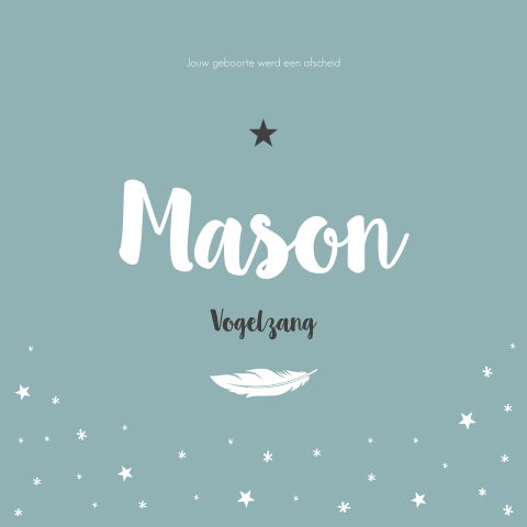 Rouwkaart Jongen Blauw Sterren Romantisch