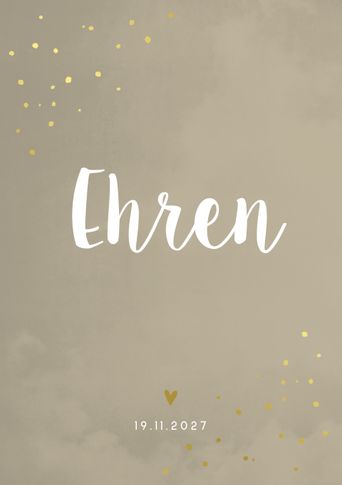 Geboortekaartje Jongen Beige Stipjes Goudfolie