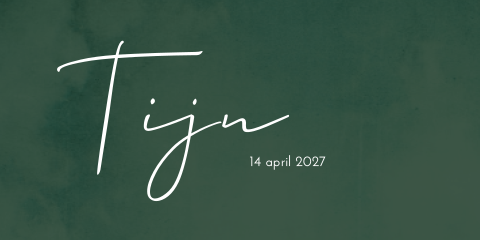 Geboortekaartje donkergroen jongen stoer