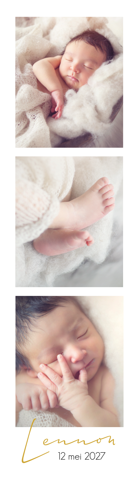 Fotostrip Babyfoto's Geboortekaartje Label