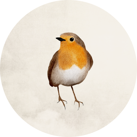 Sticker sluitzegel beige roodborstje