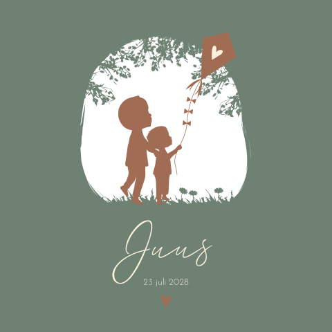 Geboortekaartje Vlieger Broertjes Silhouet